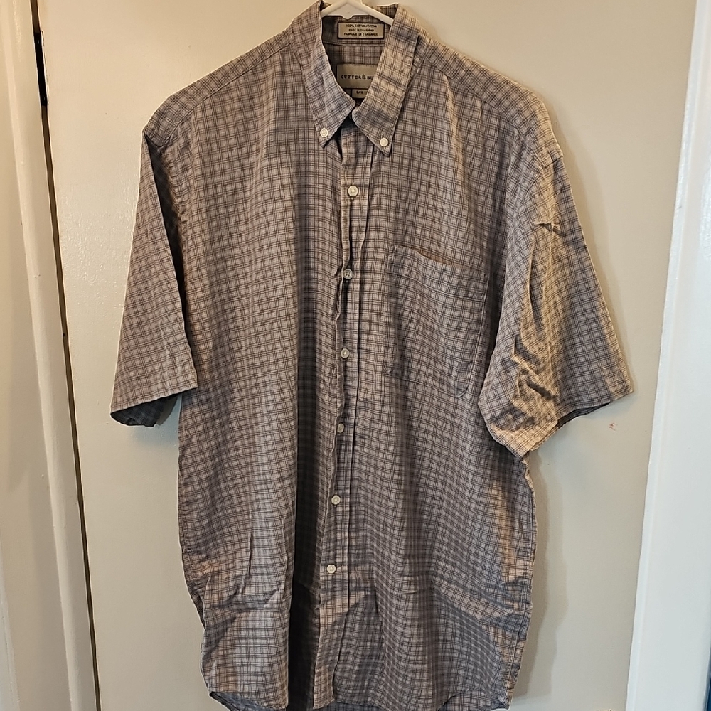 Mens Gray Casual Button Down Shirt